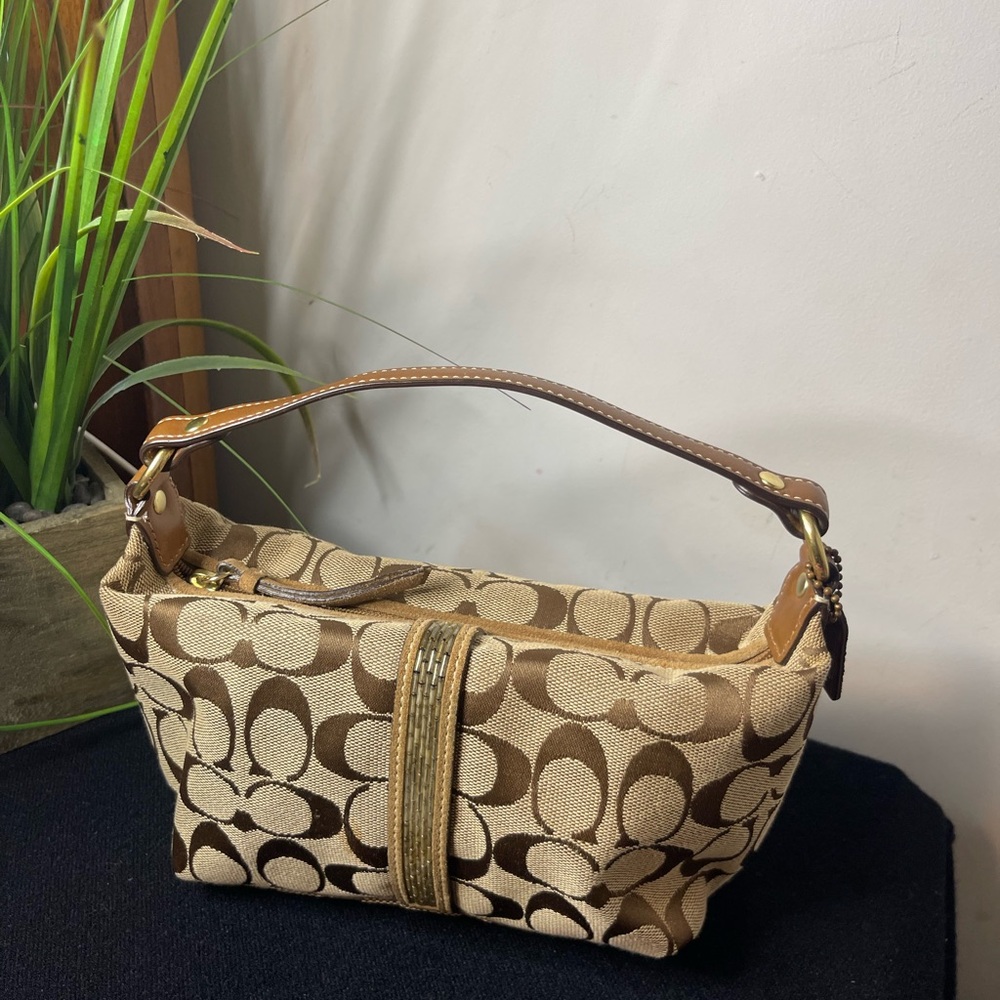 Coach Tan and Brown Shoulder Bag